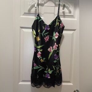 Victoria's Secret Black Floral Slip Dress